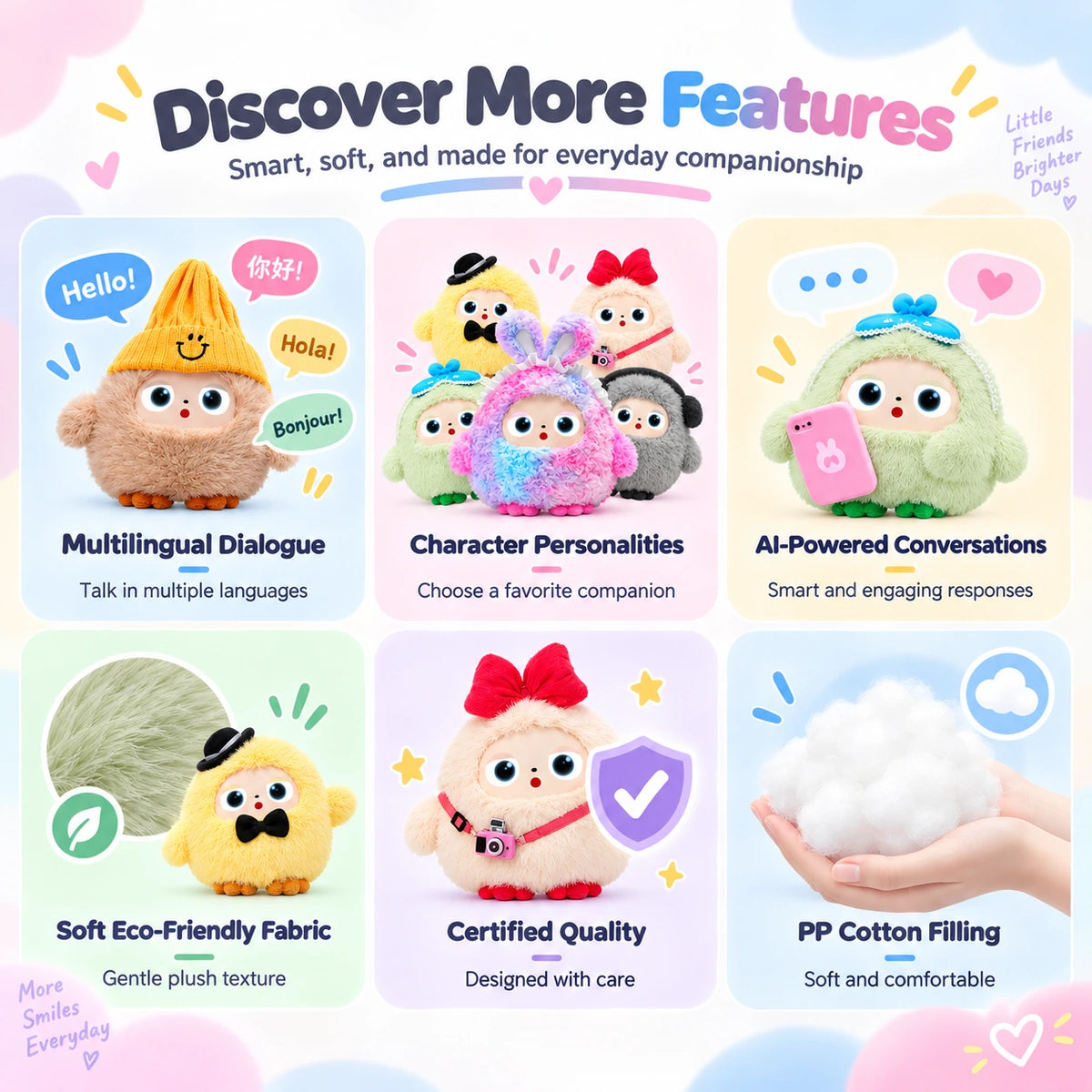 Ledodo Yoyo AI Talking Plush Companion with LED Eyes