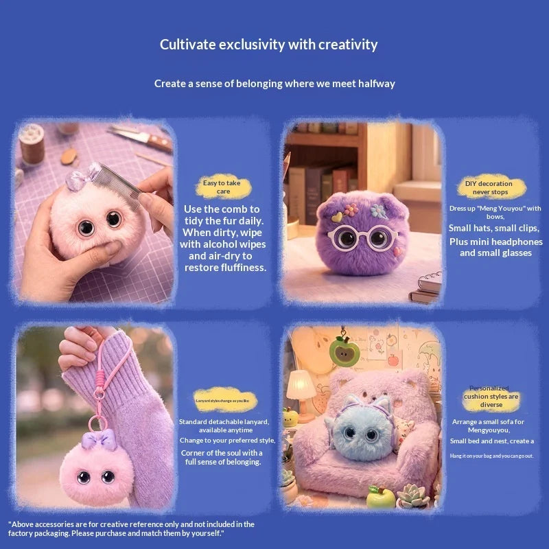 MOYOYO Pink Bow AI Plush Companion with LED Eyes