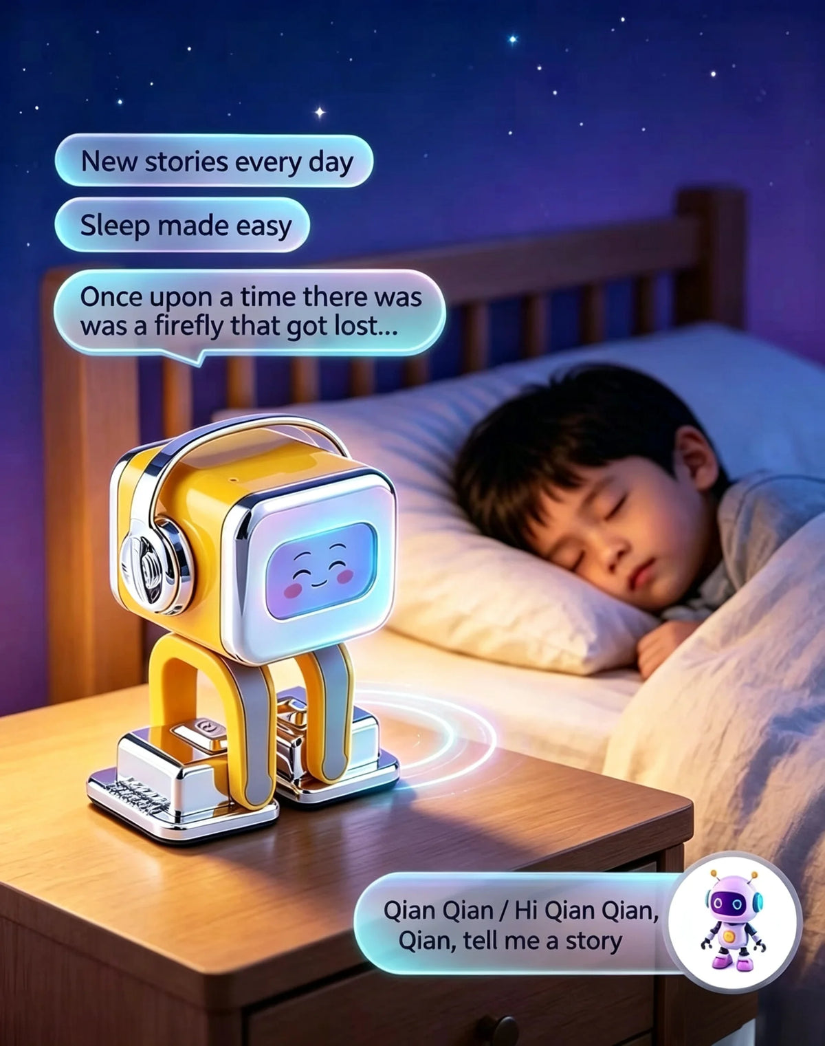 AI Xiaoqian Smart Companion Robot – Yellow