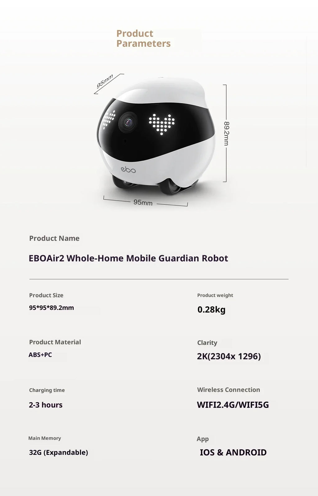 Enabot EBO Air 2 Pink Smart Companion Robot – 2K Pet Camera & Home Monitor