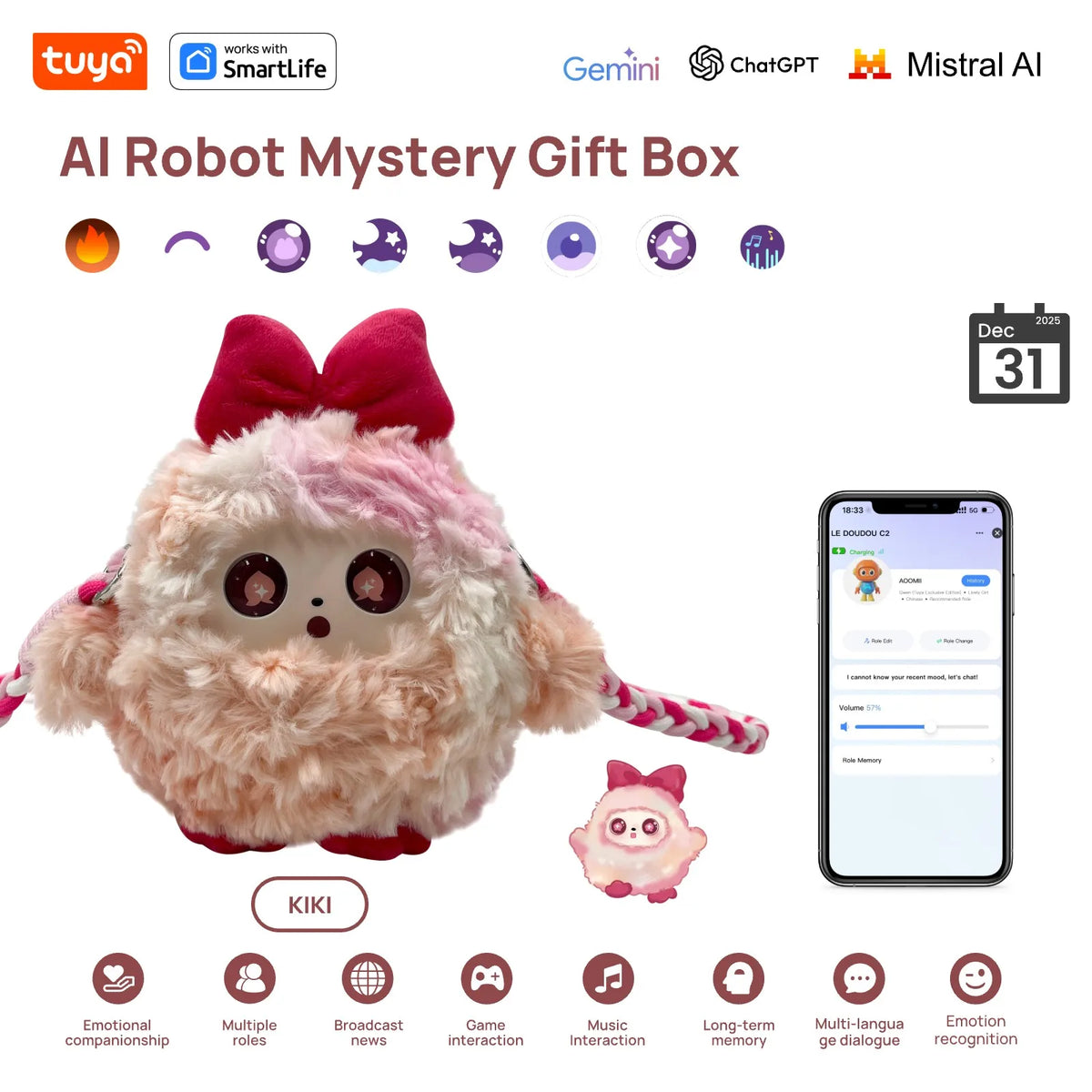 MuMu! Tuya KiKi AI Plush Companion Robot
