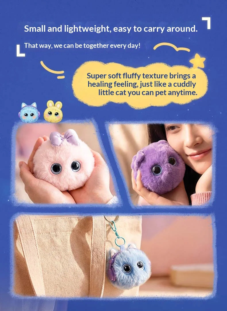 MOYOYO Pink Bow AI Plush Companion with LED Eyes