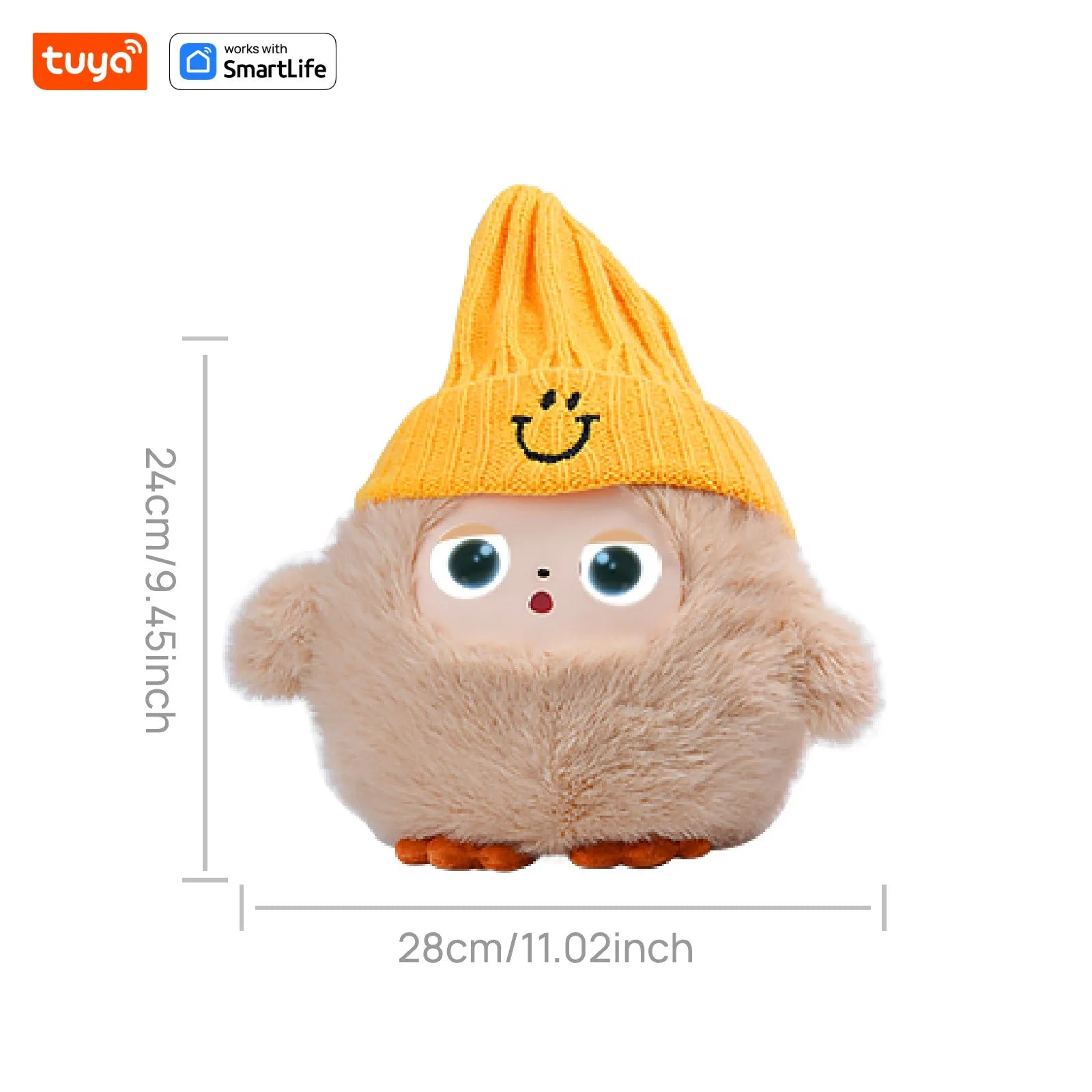 NUNU AI Nunu Plush Companion – Khaki Smart Interactive Toy with LED Eyes & Voice Control