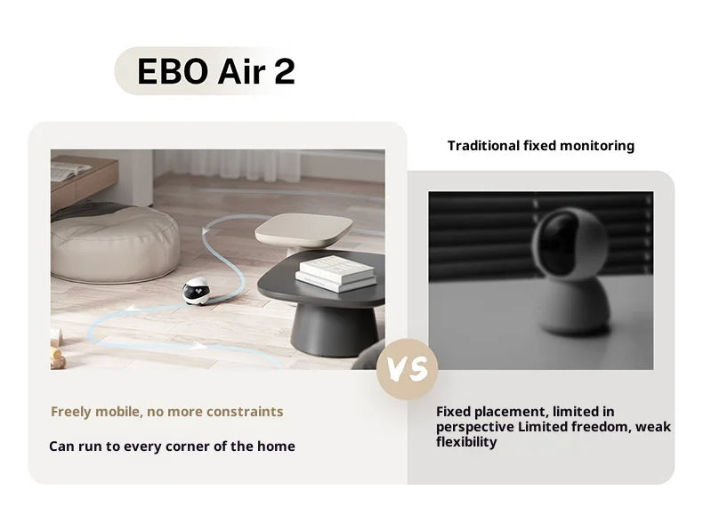 Enabot EBO Air 2 Pink Smart Companion Robot – 2K Pet Camera & Home Monitor