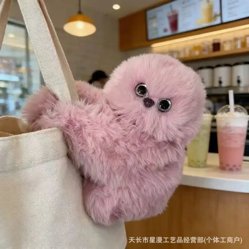 Mirumi AI Plush Owl Bag Charm – Pink