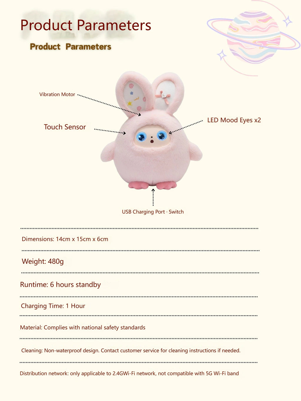 Jumbo Ledodo Azure AI Interactive Plush Companion with LED Eyes