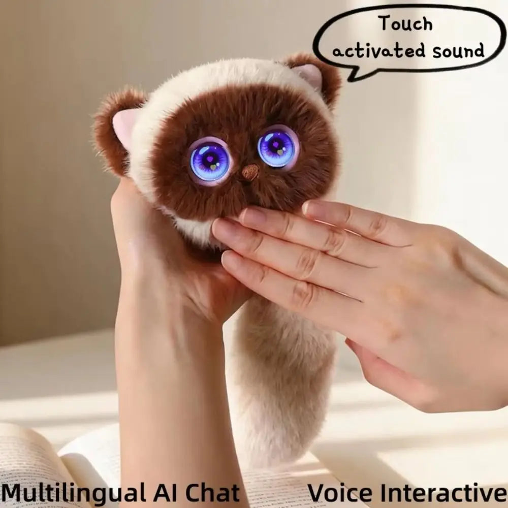 AI Meow Spirit Calico Cat Smart Plush Companion Keychain