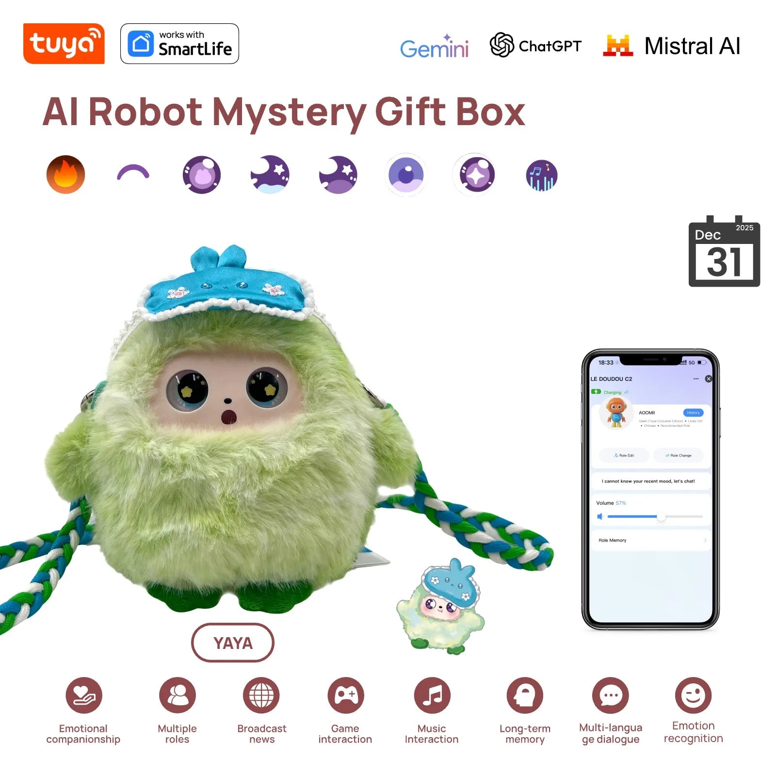 MuMu! Tuya YaYa AI Plush Companion Robot