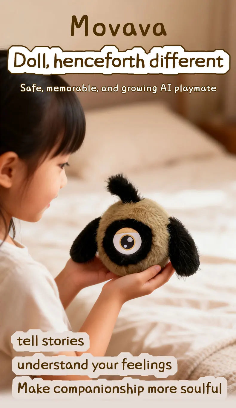 Movava Brown AI Plush Companion with Role Memory & Smart Voice Chat