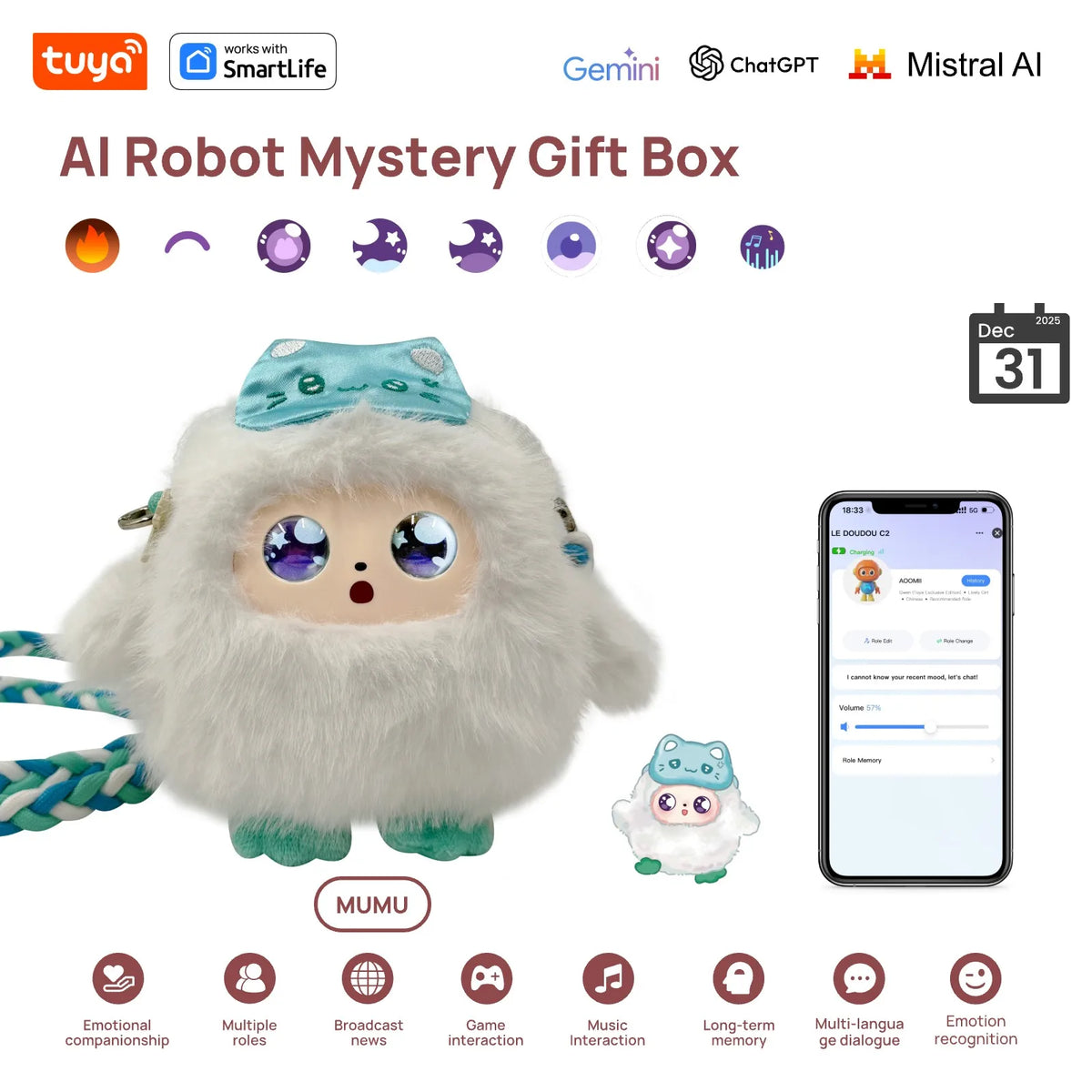 MuMu! Tuya MuMu AI Plush Companion Robot
