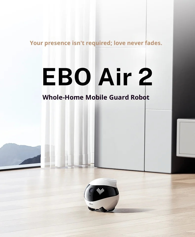 Enabot EBO Air 2 White Smart Companion Robot – 2K Pet Camera & Home Monitor