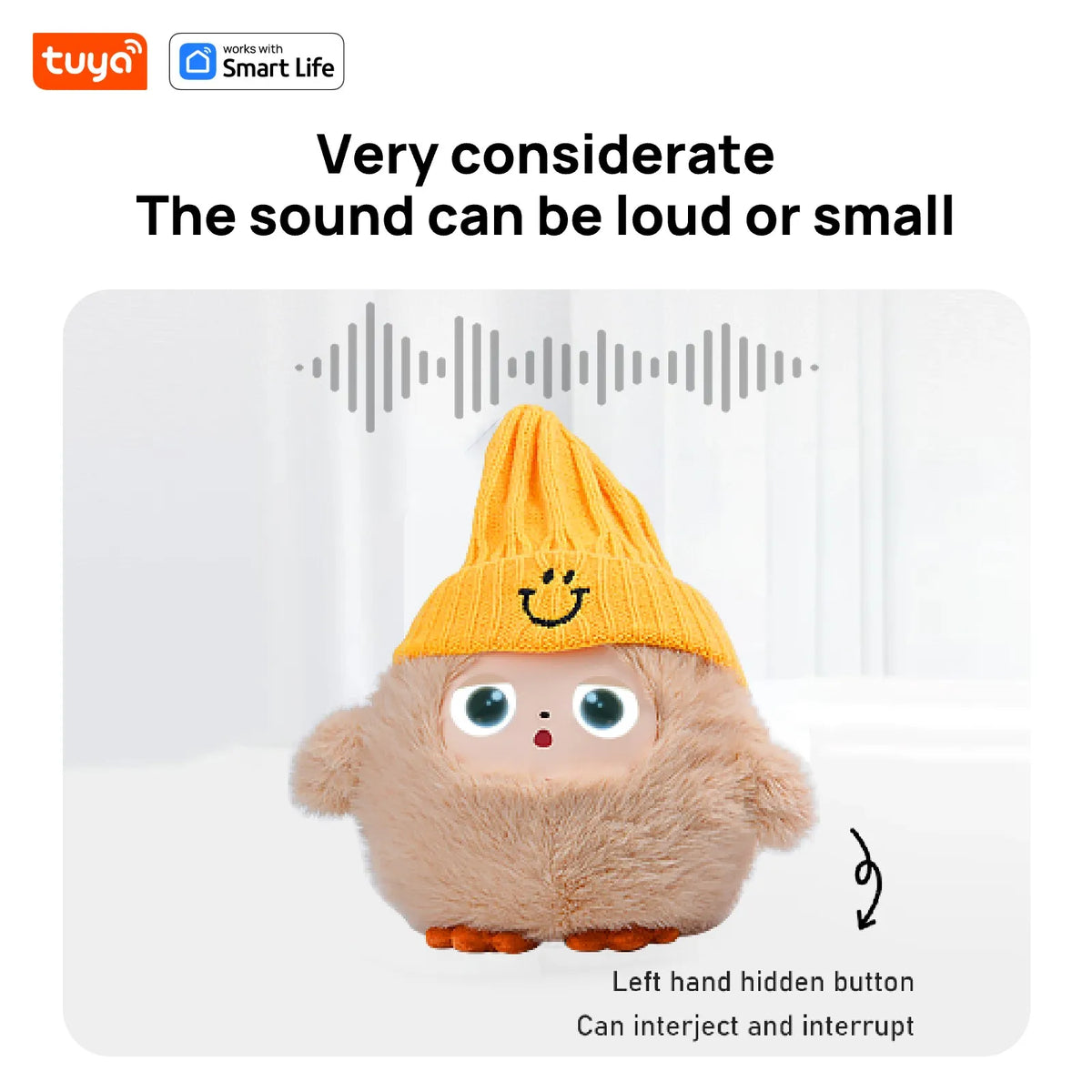 NUNU AI Nunu Plush Companion – Khaki Smart Interactive Toy with LED Eyes & Voice Control
