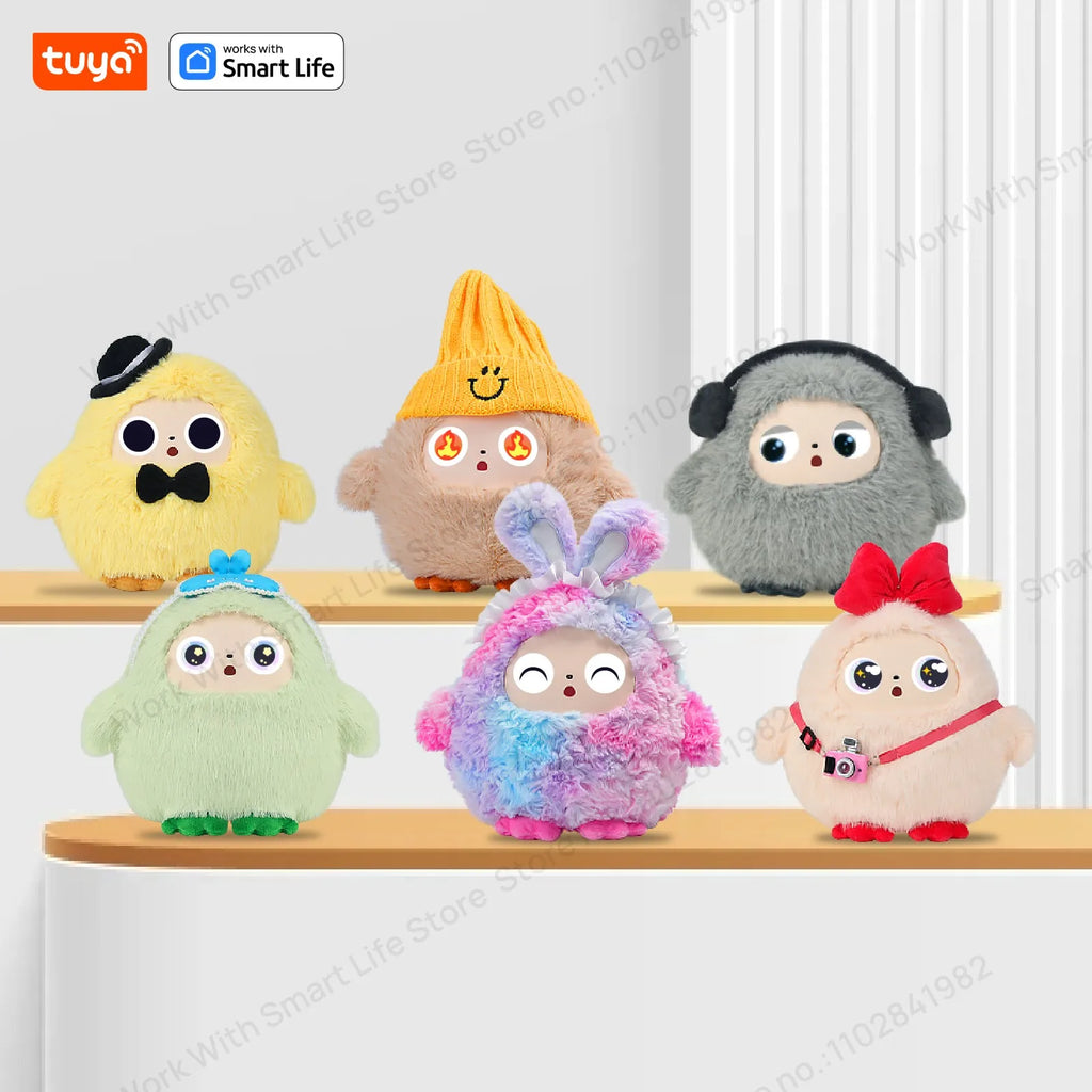 NUNU AI Nunu Plush Companion – Khaki Smart Interactive Toy with LED Eyes & Voice Control