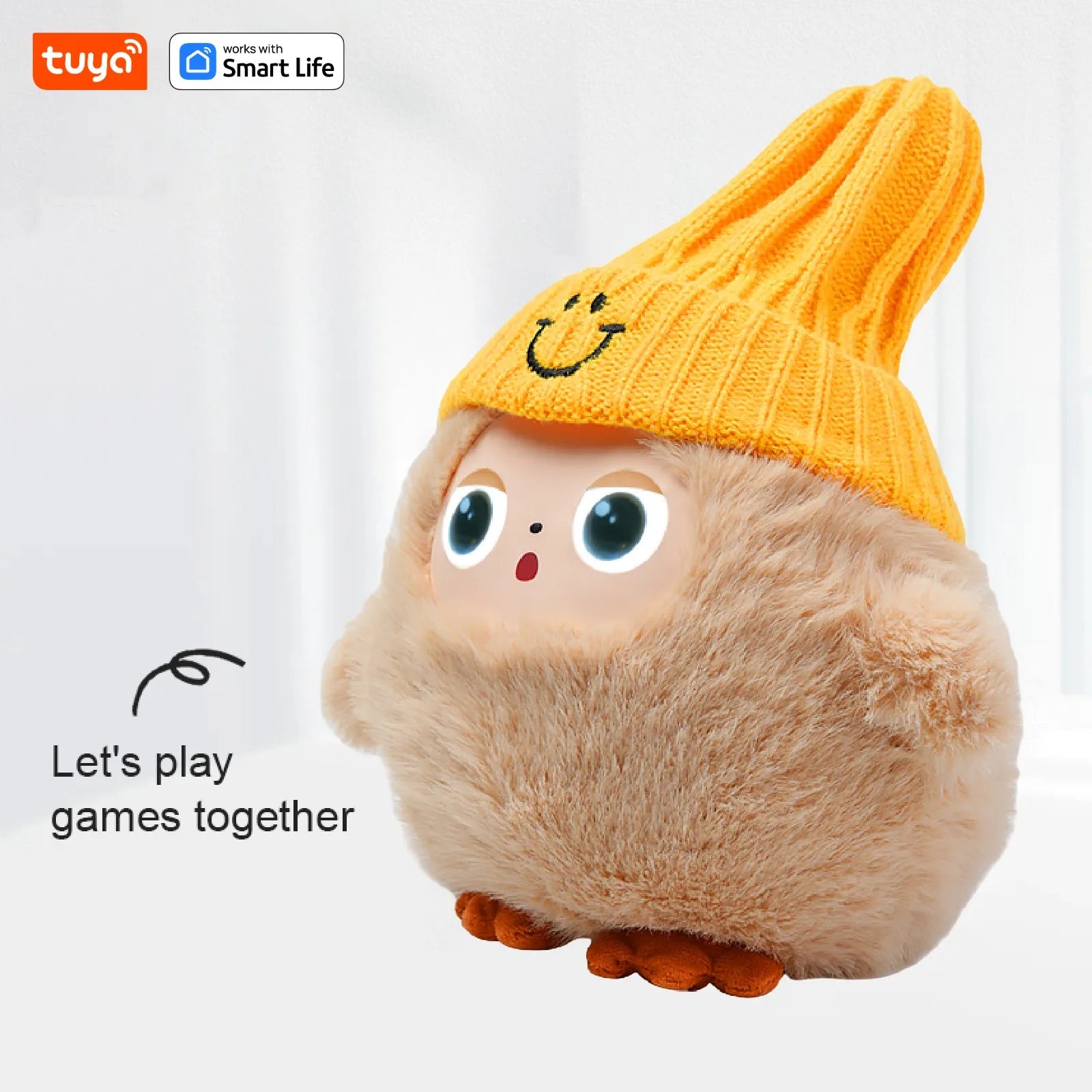 NUNU AI Nunu Plush Companion – Khaki Smart Interactive Toy with LED Eyes & Voice Control