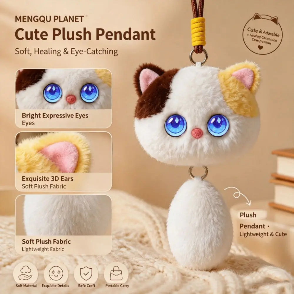 AI Meow Spirit Calico Cat Smart Plush Companion Keychain
