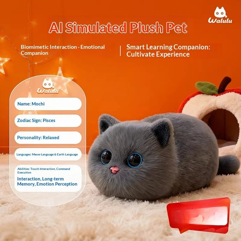 Walulu WLC 1 Mochi Gray AI Plush Companion Robot