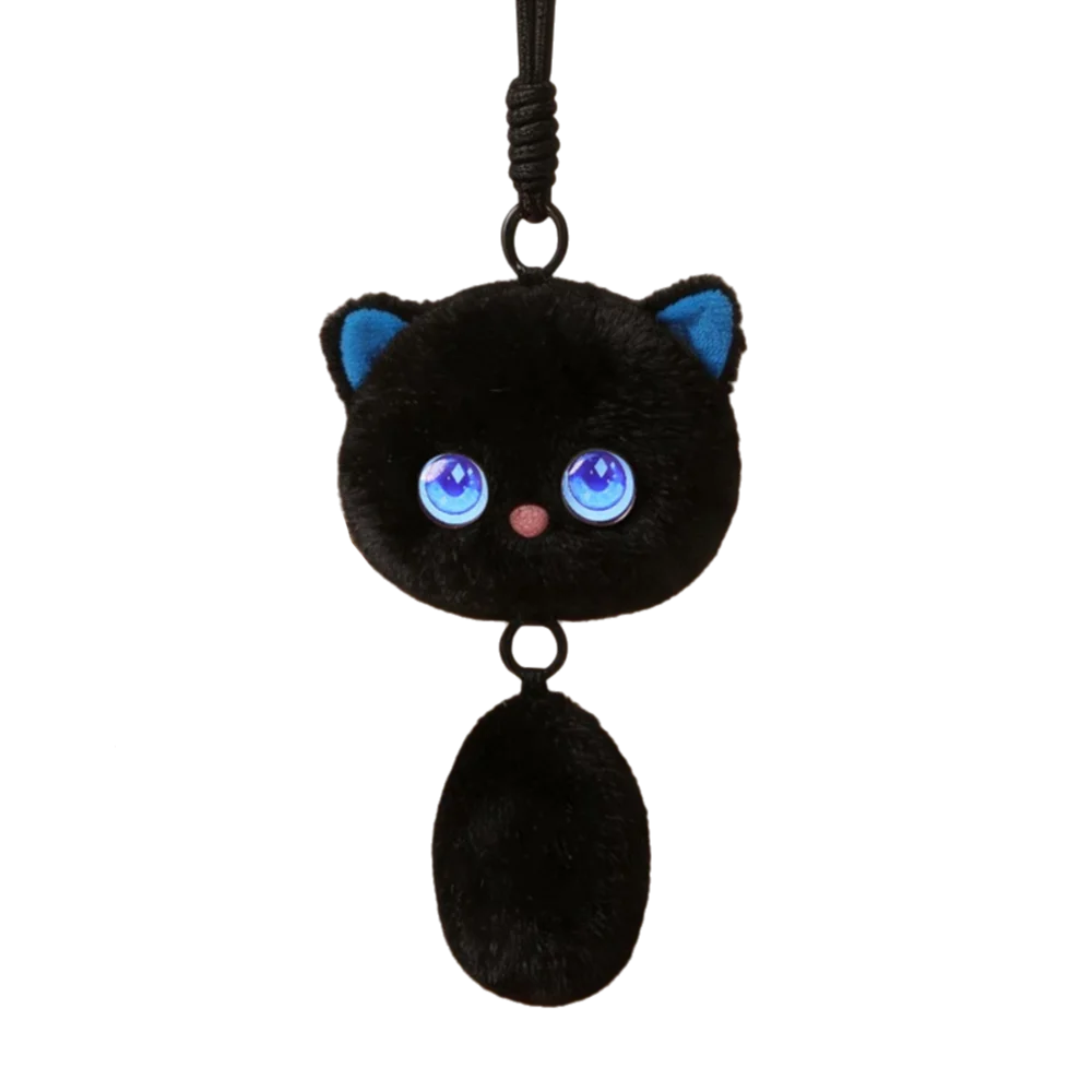 AI Meow Spirit Black Cat Smart Plush Companion Keychain