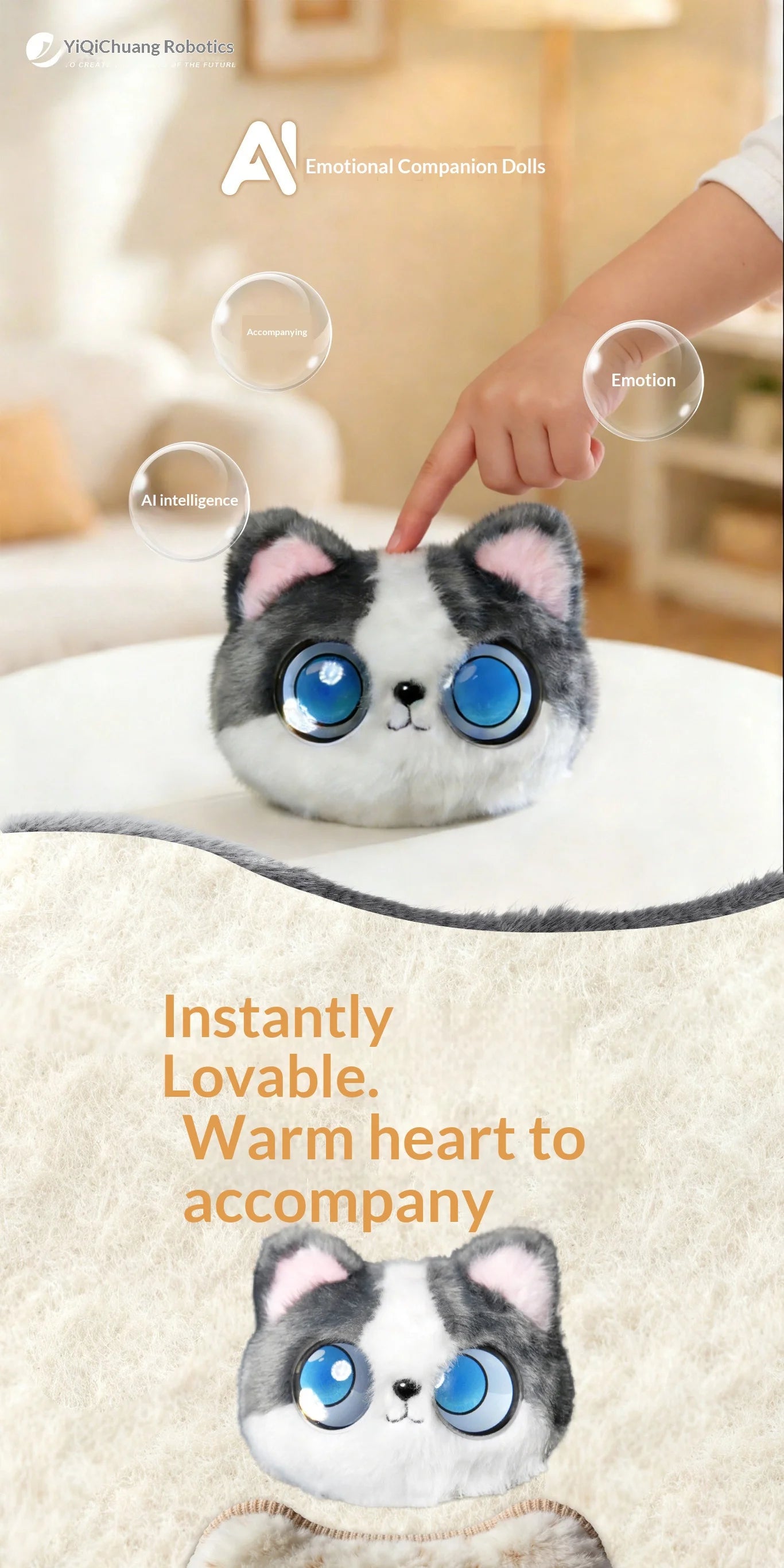 Yiqizhi Moon AI Smart Plush Companion Robot