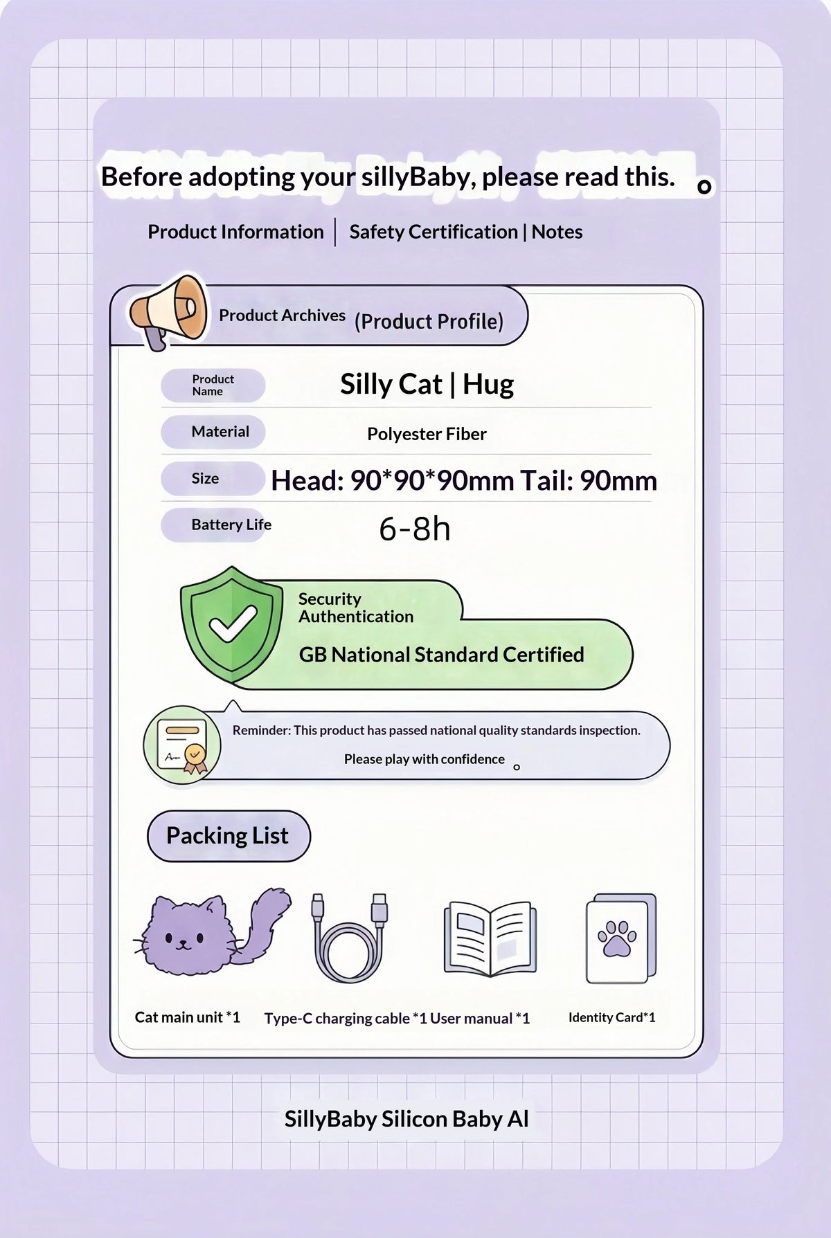 CHAOWAN CAT Messy Cat Smart Robot Companion – Purple