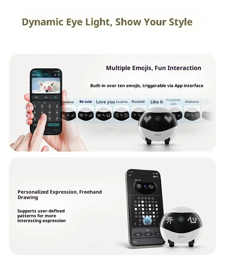 Enabot EBO Air 2 White Smart Companion Robot – 2K Pet Camera & Home Monitor