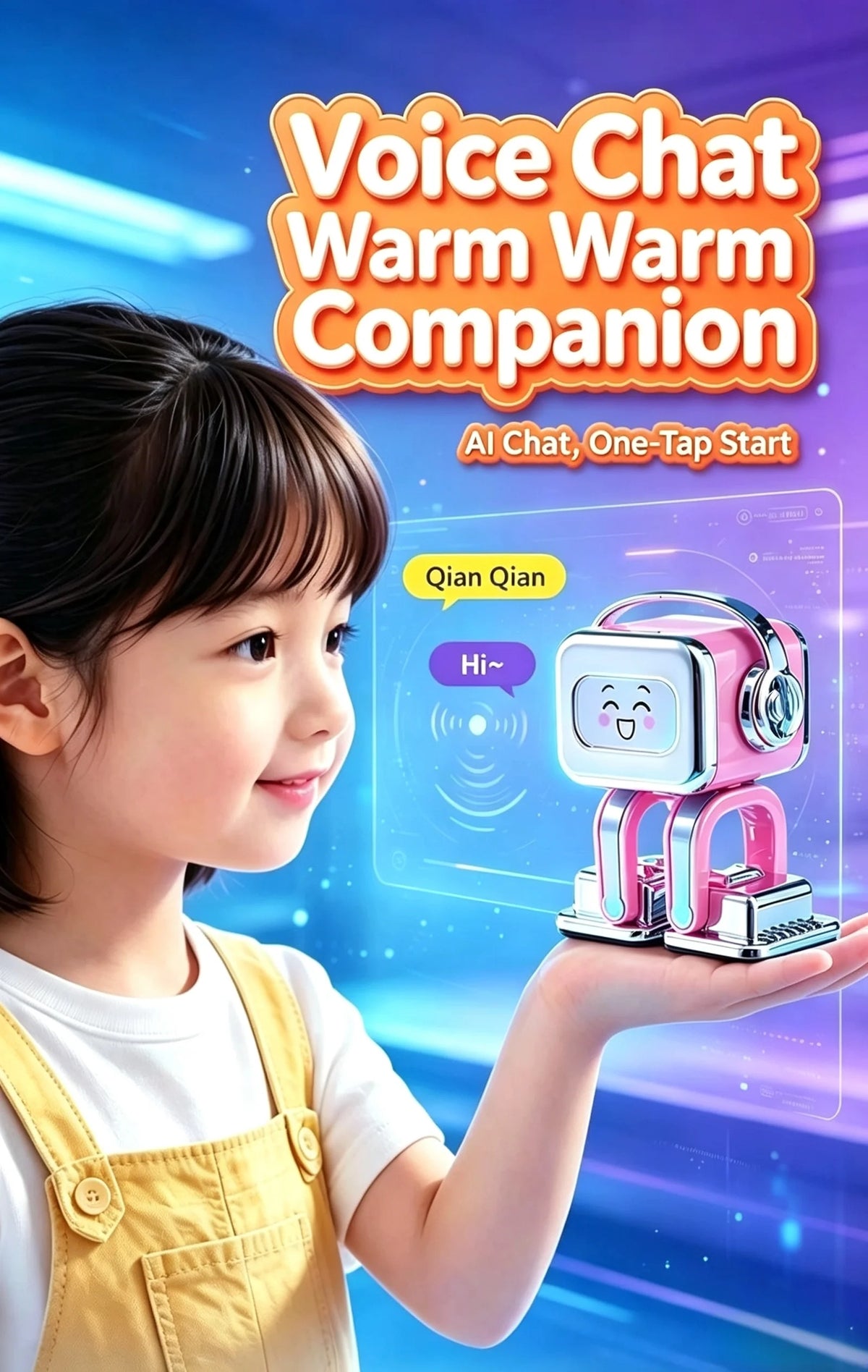 AI Xiaoqian Smart Companion Robot – Pink