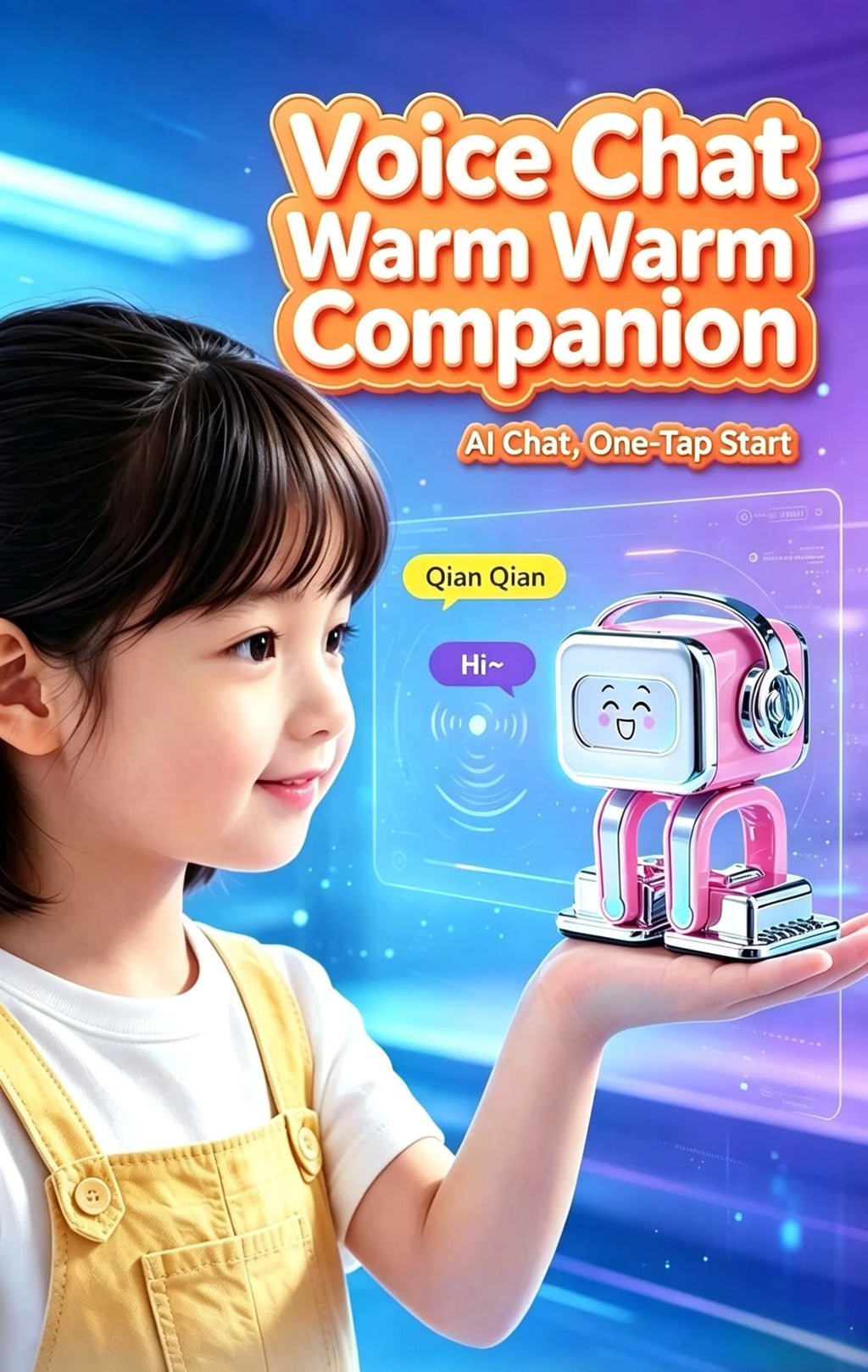 AI Xiaoqian Smart Companion Robot – Yellow