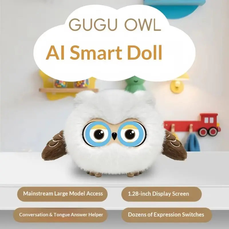 GUGU OWL AI Smart Plush Companion with Expressive Eyes & Voice Interaction