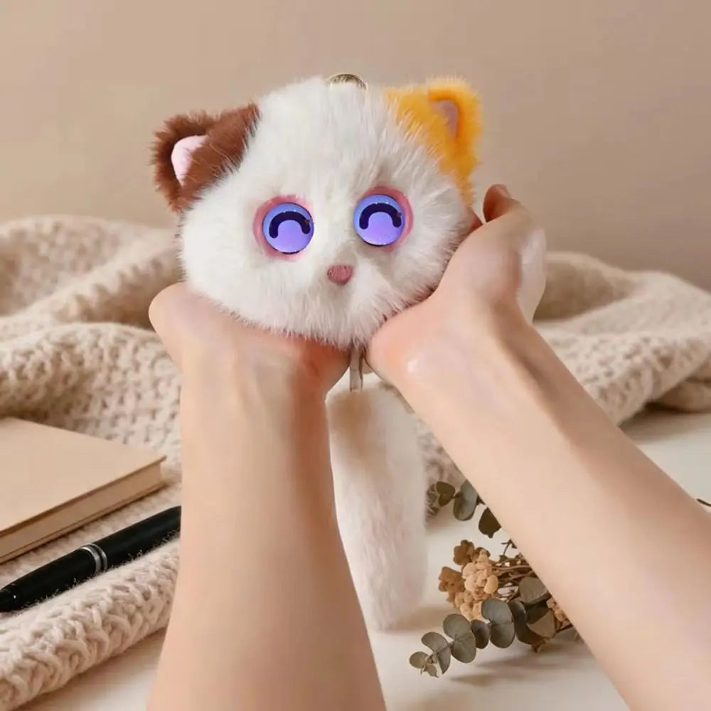 AI Meow Spirit Black Cat Smart Plush Companion Keychain