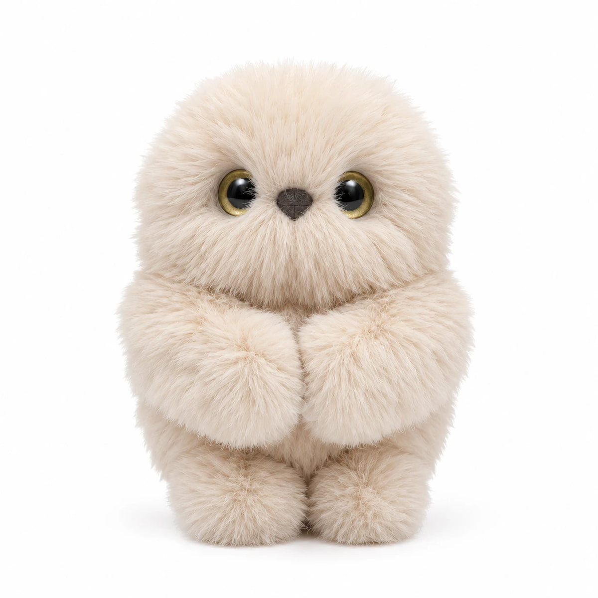 Mirumi AI Plush Owl Bag Charm – Beige