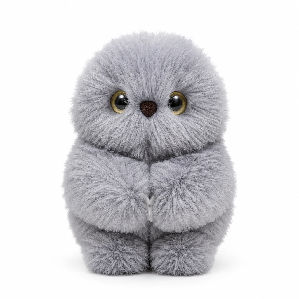 Mirumi AI Plush Owl Bag Charm – Gray