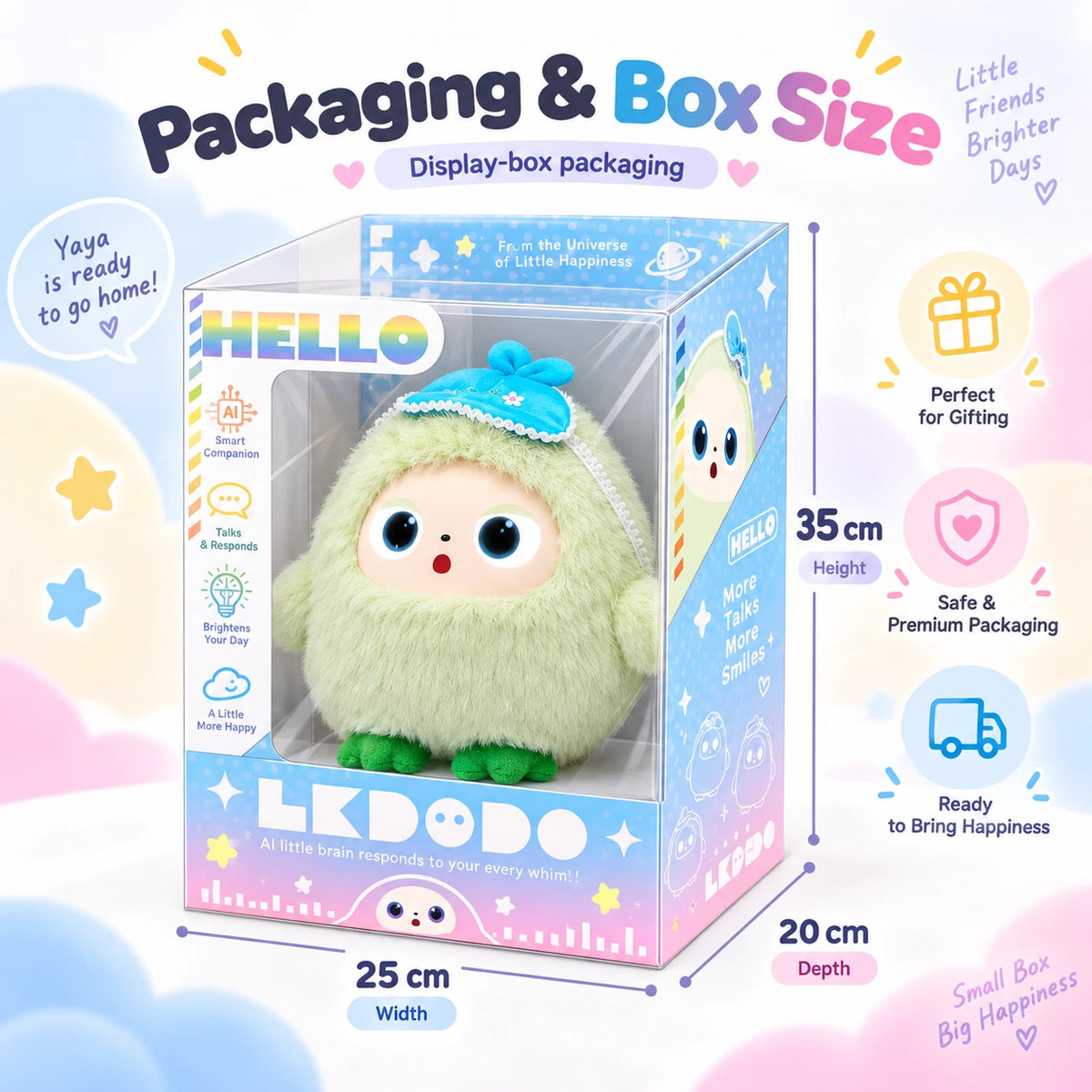 Ledodo Yoyo AI Talking Plush Companion with LED Eyes